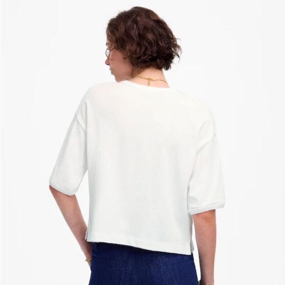 Madewell NWT Relaxed Boxy Tee in White Size XL 100% Cotton Jersey - Picture 4 of 11